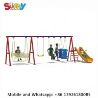 Kindergarten kids outdoor playground equipment outdoor swing set for preschool playground